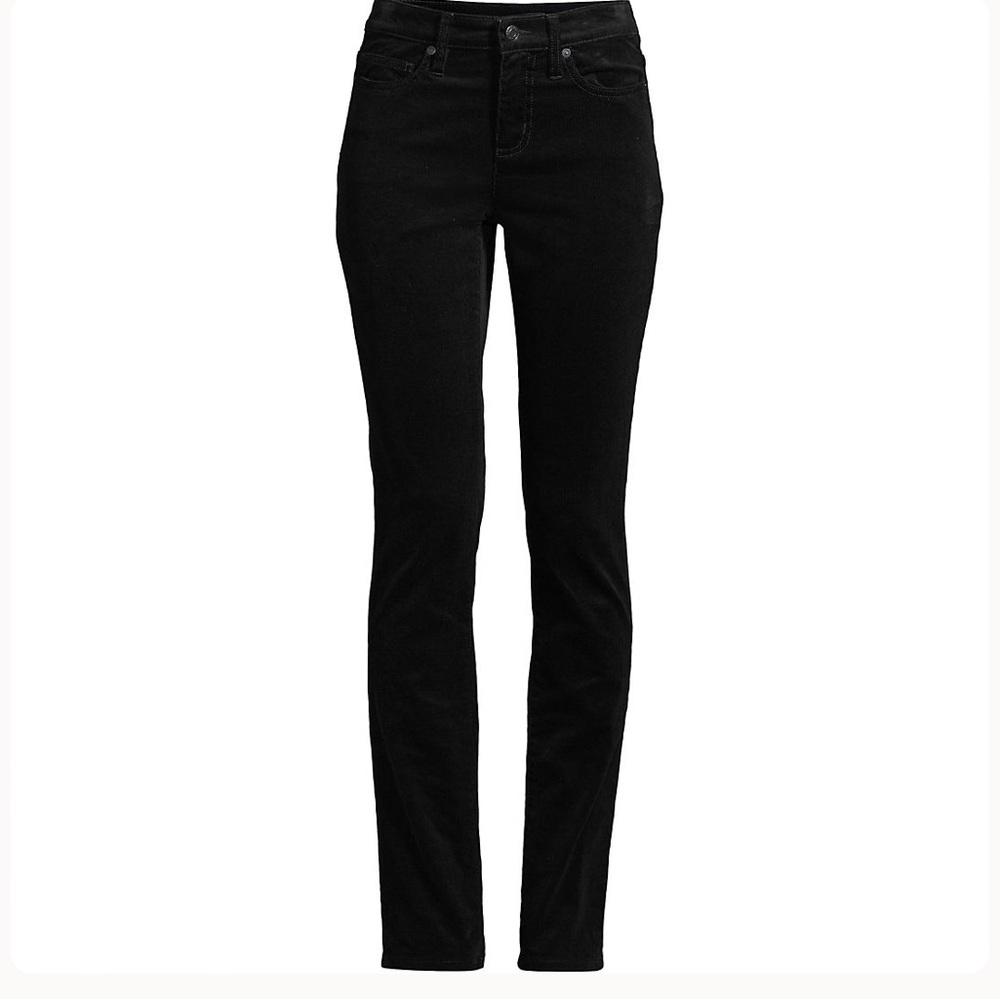 LandsEnd black Mid Rise Straight Leg 18 Wale Corduroy Pants